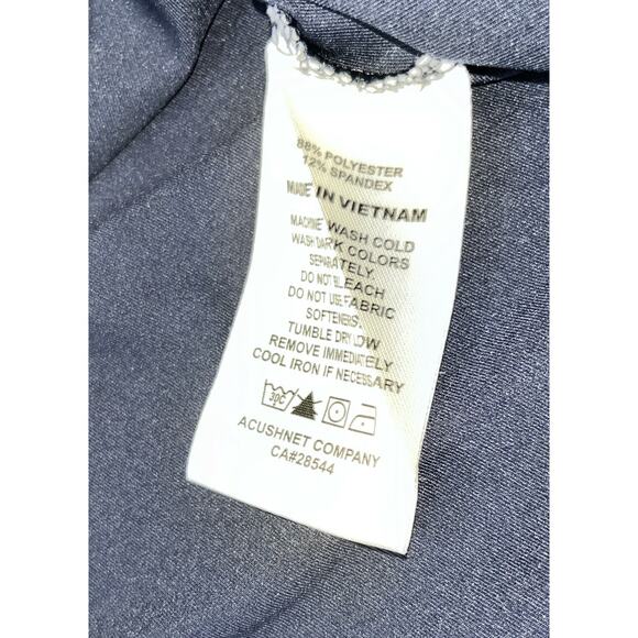 FJ Footjoy‎ Men’s Navy Golf Polo White Stripe Collar MED - Picture 7 of 8